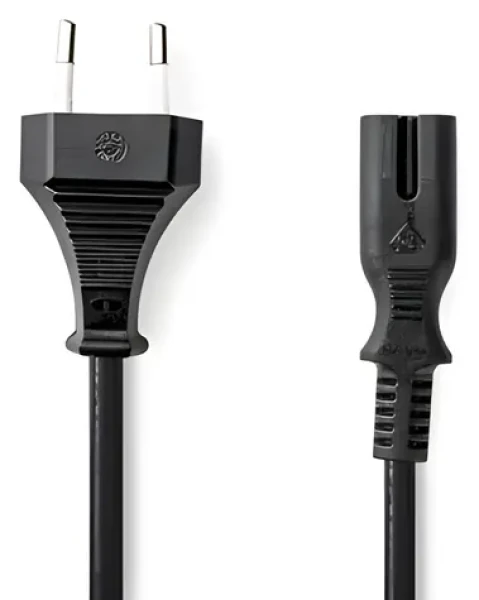 Nedis Napájací kábel Euro - IEC-320-C7 čierna / Napájací kábel / 2 m / Plochý / PVC (CEGL11040BK20)