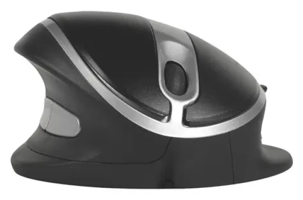 BakkerElkhuizen Oyster Mouse čierna, strieborná / Ergonomická myš / USB / vertikálne / nastaviteľný sklon / 5 tlačidiel (BNEOYM)