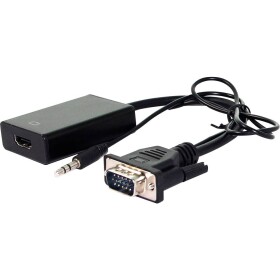 Value VGA / HDMI káblový adaptér Zásuvka HDMI-A, VGA 9pin zásuvka, jack 3,5 mm zásuvka 0.15 m čierna 12.99.3117 VGA kábel; 12.99.3117