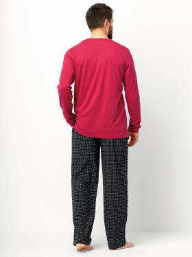 Pánske pyžamo Key MNS 471 B25 dĺžka/r M-2XL kaštanově-černá L