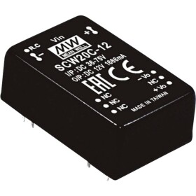 MEAN WELL SCW20B-15 DC / DC menič napätia, modul 1.333 A 20 W Počet výstupov: 1 x; SCW20B-15