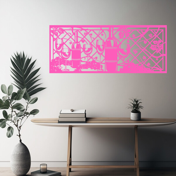 Veselá Stena Samolepka Vinná réva Farba: ružová, Veľkosť: 100 x 40 cm
