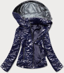 Tmavě modrá lesklá dámská bunda model 15826822 S'WEST Barva: odcienie niebieskiego, Velikost: