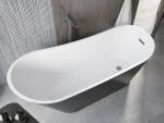 MEXEN/S - Alta voľne stojaca vaňa 170 x 75, biela/čierna, sifón a prepad grafit metal 52141707575-95