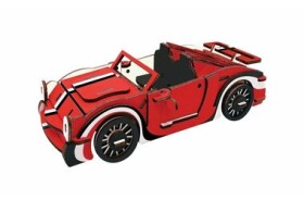 Woodcraft Drevené 3D puzzle Červený kabriolet