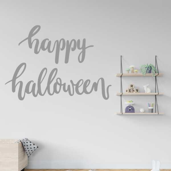 Veselá Stena Samolepka Happy Halloween Farba: šedá, Veľkosť: 40 x 29 cm