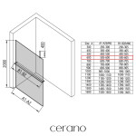 CERANO - Sprchová zástena Walk-in Onyx Top Cube Ľ/P - 8 mm - hranatá vzpera + polička/držiak na uteráky - čierna matná, bronzové sklo - 60x200 CER-690184