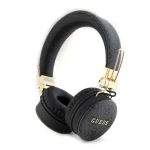Guess PU 4G Metal Logo Bluetooth Stereo Headphone čierna / Bluetooth 5.3 / 300mAh (3666339170240)
