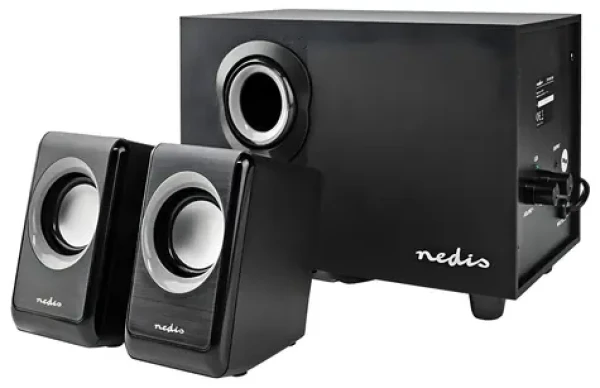 Nedis PC reproduktory čierne / Reproduktory / 2.1 / 33 W / USB napájanie / 3,5 mm jack (CSPR10021BK)
