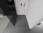 MEXEN/S - Kioto Sprchová zástena WALK-IN 120 x 200, grafit 8 mm, meď kartáčovaná 800-120-101-65-40