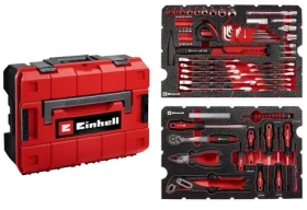 Einhell E-CASE 80 čierna/červená / Kufor na náradie / 80 dielov / nosnosť 300 kg (370570)