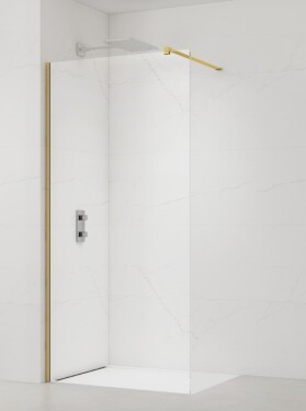 Sprchová zástena Walk-in 80 cm SAT vo farbe profilu zlatá lesk SATBWI80PRZ SATBWI80PRZ