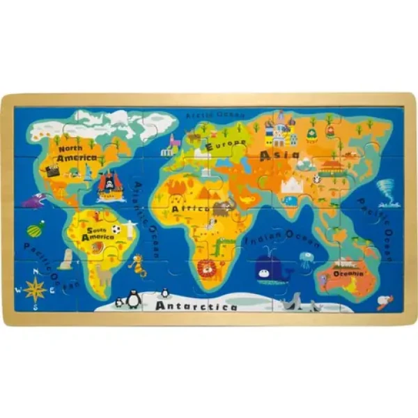 Small Foot Vkladacie puzzle jednoduchá veľká mapa sveta