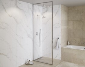 BESCO - Walk-in sprchovací kút ICON CHROM - Farba rámu - Chróm / Leštený hliník (ALU), Rozmer A - 100, Rozmer C - 200, Výplň - Číre bezpečnostné sklo - 8 mm BCICON10CC