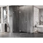 MEXEN/S - Lunar sprchovací kút päťboký krídlový ľavá 90 x 80, transparent, chróm 831-090L-080P-01-00-L