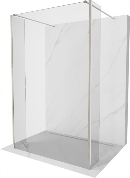 MEXEN/S - Kioto Sprchová zástena WALK-IN voľne stojaca 115 x 30 x 30, transparent, nikel kartáčovaná 800-115-030-222-97-00-030