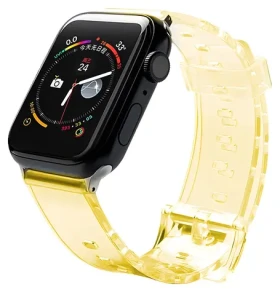 Hurtel Strap Light žltá / Remienok pre Apple Watch 38/40 mm / Silikónový