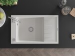 MEXEN MEXEN - Elias granitový drez 1 misa drez s vypúšťaním krátky odkvapkávač 795x480 mm, biela 6511791005-20