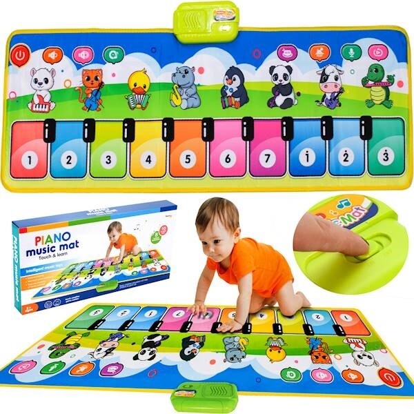 MalPlay INTERAKTÍVNA TANEČNÁ PODLOŽKA PRE DETI S 8 ZVIERATKAMI A NAHRÁVANÍM