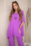Súprava blúzka + nohavice s fialovým príveskom UNI