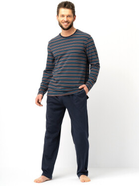 Pánske pyžamo Key MNS 315 B25 dĺžka/r M-2XL Hnědá XL