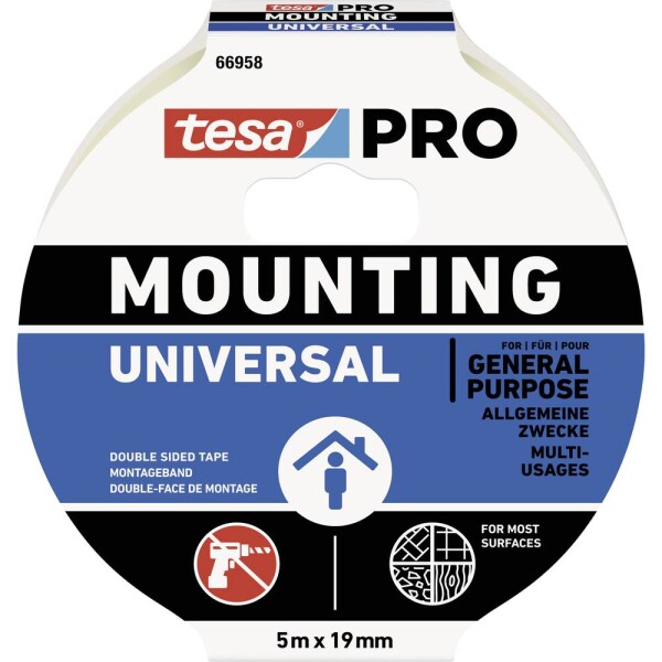 Tesa Mounting PRO Universal 66958-00001-00 montážna páska biela (d x š) 5 m x 9 mm 1 ks; 66958-00001-00