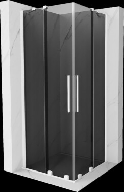 MEXEN/S - Velar Duo sprchovací kút, posuvné dvere 100 x 100, grafit, biela 871-100-100-42-20