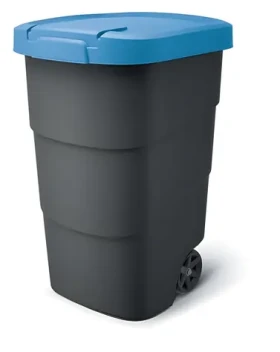 Prosperplast Popolnice Wheeler 95 l antracit, modré veko / Plast / V 76,2 × Š 49,6 cm (NBWB95-2383C)