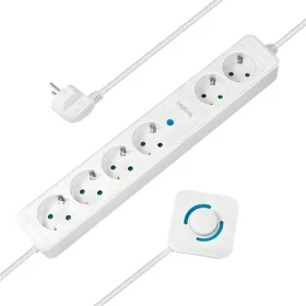 LogiLink LPS271 biela / Predlžovací prívod / 6 zásuviek / 1,5 m / nožný vypínač (LPS271)