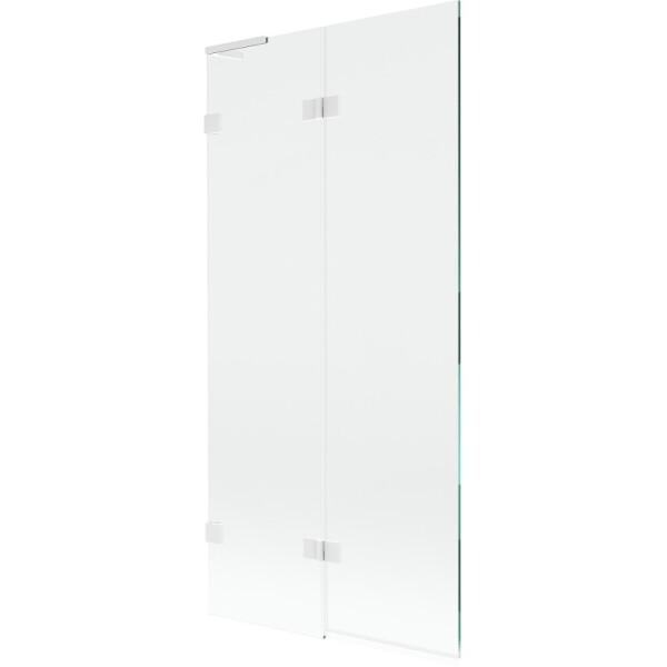 MEXEN/S - Lunar L vaňová zástena 2-krídlová ľavá 90 x 150, transparent, biela 897L-090-100-20-00-L