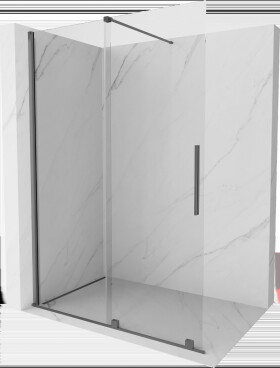 MEXEN/S - Velar Sprchová zástena posuvná Walk-in 140 x 200, transparent 8 mm, grafit metal 871-140-000-03-95
