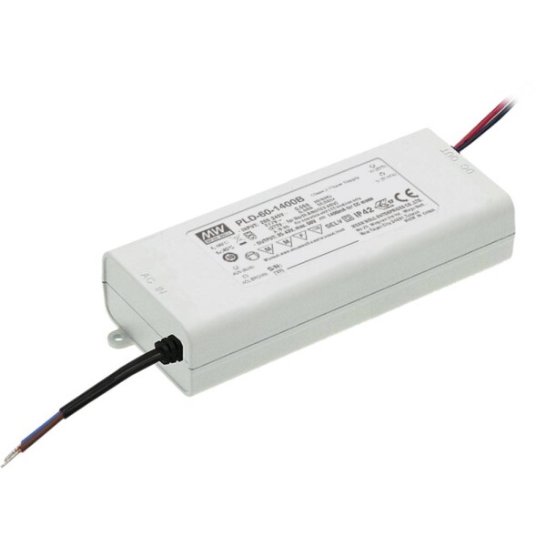 MEAN WELL PLD-60-1400B LED driver konštantný prúd 60 W 1.4 A 25 - 43 V/DC bez možnosti stmievania; PLD-60-1400B