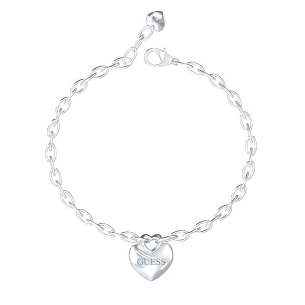 Guess Pôvabný oceľový náramok so srdiečkom Crazy In Love JUBB05217JWRH 21 cm