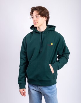 Carhartt WIP Hooded American Script Sweat Dark Fir M