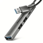 Axagon HUE-STA, 4X USB ALU STRIP húb, 1x USB-A 5Gbps, 2x USB-A a 1x USB-C 480Mbps, kábel USB-A 12cm (HUE-STA)