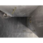 MEXEN/S - Lunar-F sprchovací kút skladacie dvere pravá 100 x 100, transparent, zlato kartáčovaná 836-100-100-55-00-P