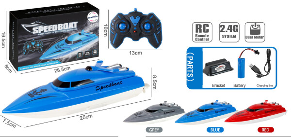 Mamido Mamido Loď na diaľkové ovládanie 2,4 GHz rýchlostný čln modrá MT1259