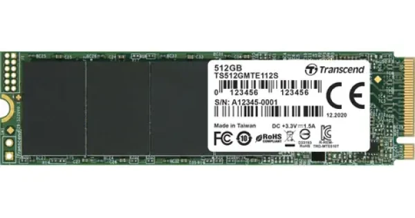 Transcend MTE112S 512GB / M.2 2280 Gen 3 / RW: 1700/900 MBps / IOPS: 160K/140K / MTBF 2.0mh / 5y (TS512GMTE112S)