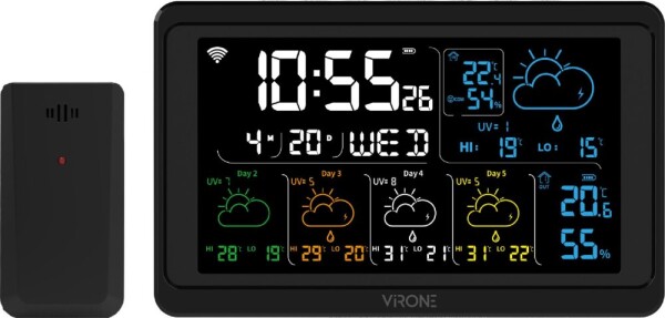 Orno Wielofunkcyjna Meteostanica, Bezdrôtová, Wi-Fi, Čierna
