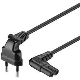 PremiumCord Kábel sieťový k magnetofónu zahnutý 0,75m čierna / Napájací kábel / Euro CEE 7/16 - IEC C7 (kpspm07-90)