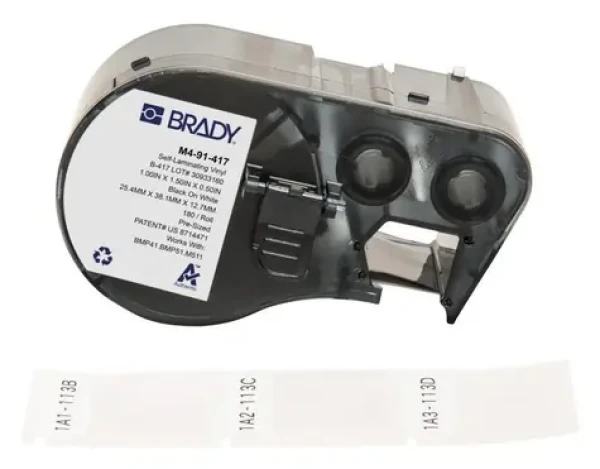 BRADY B-417 samolaminovacie vinylové štítky biele / Štítky do tlačiarne / Vinylové / 25,4x38,1 mm / 180 ks (M4-91-417)