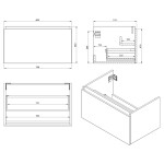 SAPHO - LOREA skrinka s umývadlom 101x46x51,5cm (20+80 cm), pravá, biela matná LE080-3131-R-01
