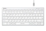 A4Tech FBX51C biela / Bezdrôtová nízkoprofilová klávesnica / CZ layout / Bluetooth / 2.4GHz USB-A Nano prijímač (FBX51C-WH)