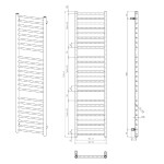 SAPHO - DINA vykurovacie teleso 400x1560 čierny mat IR374B
