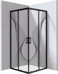 DEANTE - Sprchovací kút Funkia Evo štvorcový, štvorcový, 90x90 cm - vzor vlna KYC_NB99P