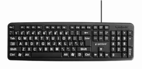 Gembird KB-US-103 čierna / drôtová klávesnica / zväčšené popisky klávesov / USB-A / US layout (KB-US-103)