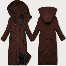 Hnedá dámska zimná bunda s dĺžkou po kolená J Style (5M3232-158) odstíny hnědé L (40)