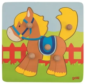 GOKI Drevené puzzle Koník