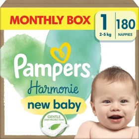 Pampers Harmónia Baby 2-5 kg (180ks) / Plienky / Veľkosť 1 (2-5 kg) (A858)