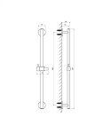 OMNIRES - Sprchová tyč s posuvným držiakom, 66 cm, čierna DR12BL